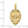 14k Yellow Gold Large Badge Pendant