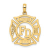 14k Yellow Gold Fd Ladies Aux In Shield Pendant