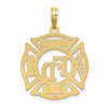 14k Yellow Gold Fd Ladies Aux In Shield Pendant