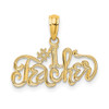 14k Yellow Gold #1 Teacher Pendant D4179