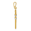 Mens 14k Yellow Gold With Rhodium 3-D Pipe Wrench Pendant