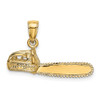 14k Yellow Gold 3-D Small Chain Saw Pendant
