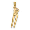 14k Yellow Gold 3-D Moveable Pliers Pendant