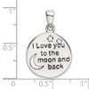 Sterling Silver Love You To The Moon Antiqued Star And Moon Pendant 9761