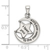 Sterling Silver Love You To The Moon Antiqued Star And Moon Pendant 9760