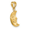 14k Yellow Gold 3-D Moon Pendant