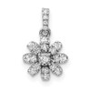 14k White Gold Polished Diamond Flower Pendant