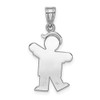 14k White Gold Small Boy w/Hat On Left Pendant XK302