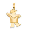 14k Yellow Gold Puffed Boy w/Hat On Left Pendant