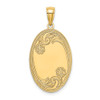 14k Yellow Gold Oval With Engravable Center Pendant