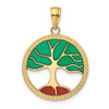 14k Yellow Gold Enameled Tree Of Life Pendant