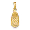 14k Yellow Gold w/Pink Enamel 3-D Baby Shoe Pendant