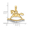 14k Yellow Gold and White Rhodium Diamond-cut Rocking Horse Pendant