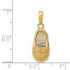 14k Yellow Gold 3-D Baby Shoe w/Bow Pendant