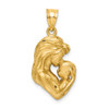 14k Yellow Gold Brushed and Diamond-cut Mom/Baby Pendant