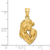 14k Yellow Gold Brushed and Diamond-cut Mom/Baby Pendant