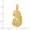 14k Yellow Gold Solid Satin Polished Mother Holding Child Pendant