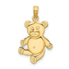 14k Yellow Gold Reversible Teddy Bear Pendant
