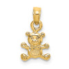 14k Yellow Gold 3-D Mini Teddy Bear Pendant