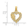 14k Yellow Gold Teddy Bear In Heart Pendant