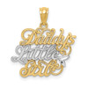 14k Yellow Gold And Rhodium Daddys Little Girl Pendant