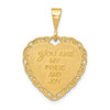 14k Yellow Gold Reversible FOR MY DAUGHTER Heart Pendant C1701