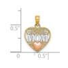 14k Yellow and Rose Gold with Rhodium Polished Mom and Heart in Heart Pendant