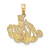 14k Yellow and Rose Gold with Rhodium #1 Mom w/ Flower Pendant