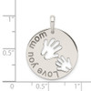 Sterling Silver Polished Love You Mom Pendant