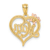 14k Two-tone Gold & Rhodium Mom Heart Pendant K2659