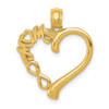 14k Yellow Gold Polished Mom In Heart w/Infinity Symbol Pendant