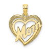 10k Yellow Gold Mom Inside Heart Pendant