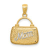 14k Yellow Gold and Rhodium Reversible Mom Handbag Pendant