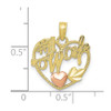 10k Yellow and Rose Gold #1 Wife in Heart with Heart Pendant