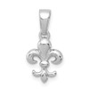 Sterling Silver Rhodium-plated Fleur De Lis Pendant