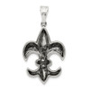 Sterling Silver Antiqued Fleur De Lis Pendant QC6595