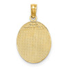 14k Yellow Gold Fleur de Lis on Oval Disc Pendant