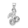 Sterling Silver Rhodium-plated Childs Enameled Cherry Pendant