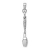 14k White Gold 3-D Moveable Knife, Fork, and Spoon Pendant