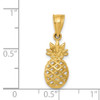 14k Yellow Gold Polished 3D Pineapple Pendant