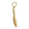 14k Yellow Gold w/Enamel 2-D Pineapple Pendant