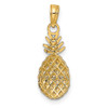14k Yellow Gold Textured Pineapple Pendant