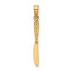 14k Yellow Gold 3-D Polished Table Knife Pendant