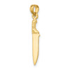 14k Yellow Gold 3-D Polished Butcher Knife Pendant