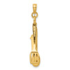 14k Yellow Gold 3-D Moveable Spatula, Spoon, and Knife Pendant