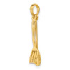 14k Yellow Gold 3-D Moveable Wooden Spoon and Spatula Pendant