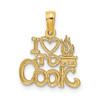 14k Yellow Gold I Heart To Cook Pendant