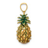 14k Yellow Gold Enamel and Polished 3-D Pineapple Pendant