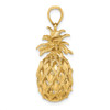 14k Yellow Gold 3-D Textured and Polished Pineapple Pendant