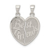 Sterling Silver Polished Best Friends Break Apart Heart Pendant